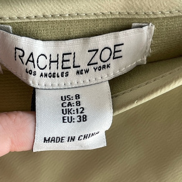 Rachel Zoe Pastel Green Satin Finish Midi Slip Skirt Womens Size 8 Pull Up - Picture 2 of 5